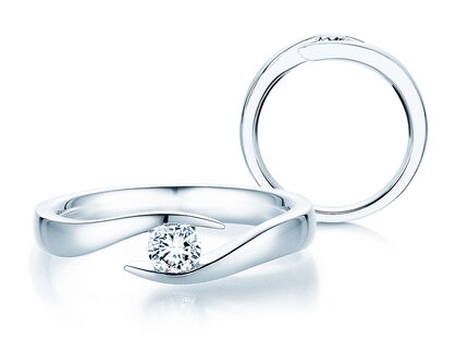 Anello di Fidanzamento Twist in platino 950/- con diamante 0,25ct G/SI