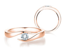 Anello di Fidanzamento Twist in 14K oro rosa con diamante 0,20ct G/SI