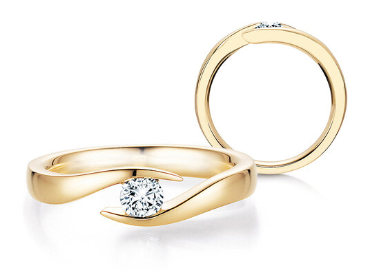 Anello di Fidanzamento Twist in oro giallo