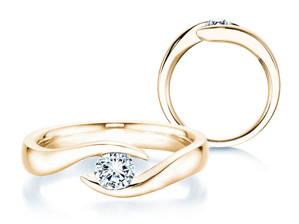 Anello di Fidanzamento Twist in 18K oro giallo con diamante 0,30ct H/SI