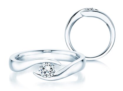 Anello di Fidanzamento Twist in platino 950/- con diamante 0,30ct H/SI