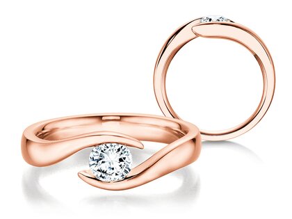 Anello di Fidanzamento Twist in 18K oro rosa con diamante 0,40ct G/SI