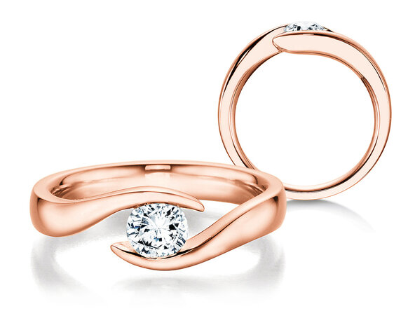 Anello di Fidanzamento Twist in 18K oro rosa con diamante 0,40ct G/SI