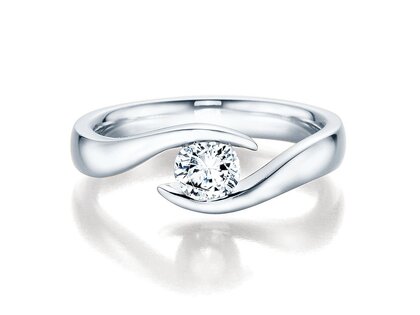 Anello di Fidanzamento Twist in 18K oro bianco con diamante 0,40ct H/SI