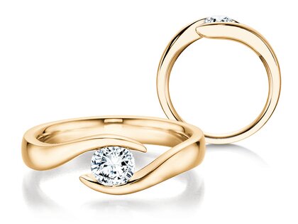 Anello di Fidanzamento Twist in 18K oro giallo con diamante 0,40ct H/SI