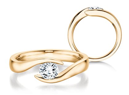 Anello di Fidanzamento Twist in 18K oro giallo con diamante 0,40ct G/SI