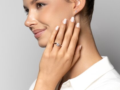 Anello di Fidanzamento Twist in platino 950/- con diamante 0,50ct G/SI