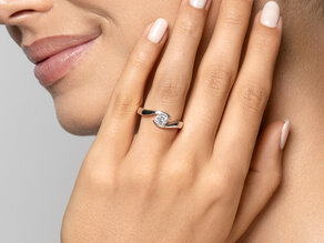 Anello di Fidanzamento Twist in platino 950/- con diamante 0,50ct G/SI