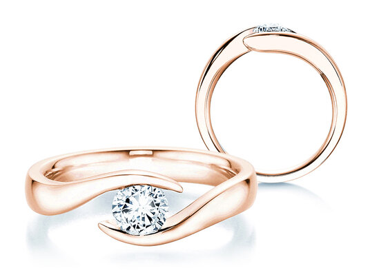 Anello di Fidanzamento Twist in 9K oro bianco con diamante 0,50ct