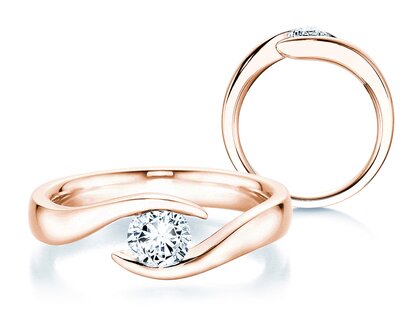 Anello di Fidanzamento Twist in 18K oro rosa con diamante 0,50ct G/SI