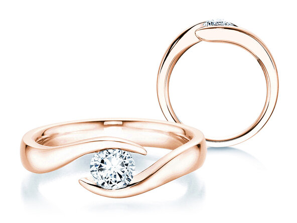 Anello di Fidanzamento Twist in 18K oro rosa con diamante 0,50ct G/SI