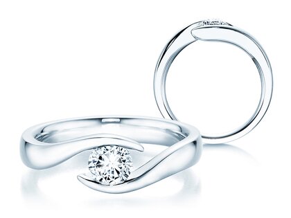 Anello di Fidanzamento Twist in platino 950/- con diamante 0,50ct G/SI
