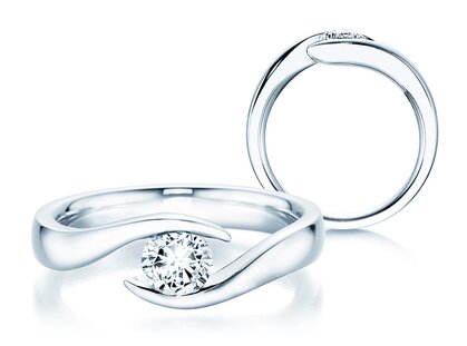 Anello di Fidanzamento Twist in 14K oro bianco con diamante 0,50ct H/SI