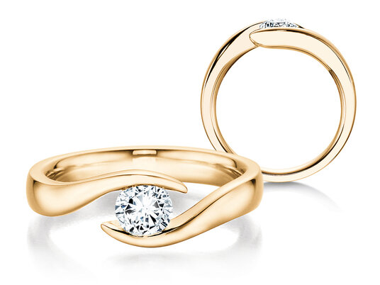 Anello di Fidanzamento Twist in 9K oro bianco con diamante 0,50ct H/SI