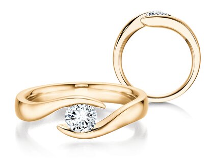 Anello di Fidanzamento Twist in 9K oro giallo con diamante 1,00ct H/SI