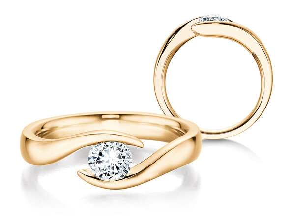 Anello di Fidanzamento Twist in 9K oro giallo con diamante 1,00ct H/SI