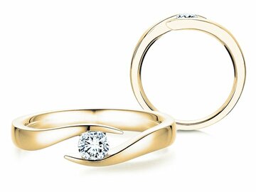 Anello di Fidanzamento Twist in oro giallo