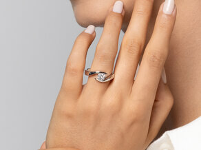 Anello di Fidanzamento Twist in 9K oro bianco con diamante 0,75ct H/SI