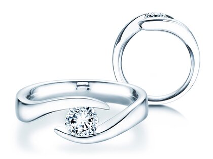 Anello di Fidanzamento Twist in 9K oro bianco con diamante 0,75ct H/SI
