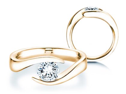 Anello di Fidanzamento Twist in 14K oro giallo con diamante 1,00ct H/SI