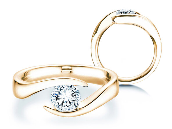 Anello di Fidanzamento Twist in 14K oro giallo con diamante 1,00ct H/SI