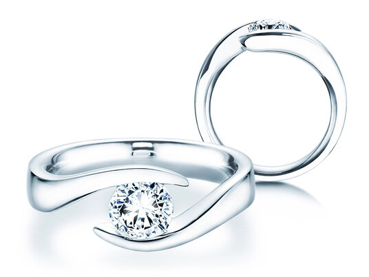 Anello di Fidanzamento Twist in 9K oro bianco con diamante 1,00ct H/SI