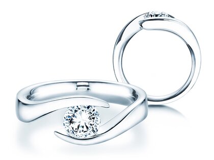 Anello di Fidanzamento Twist in 9K oro bianco con diamante 1,00ct H/SI