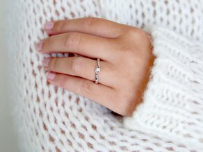 Anello di Fidanzamento Twist in argento 925/- con diamante 0,03ct H/SI
