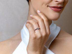 Anello di Fidanzamento Twist in 14K oro giallo con diamante 0,20ct H/SI