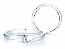 Anello di Fidanzamento Twist in argento 925/- con diamante 0,07ct G/SI