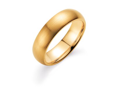 Anello per uomo Classic 6mm in 14K oro giallo opaco