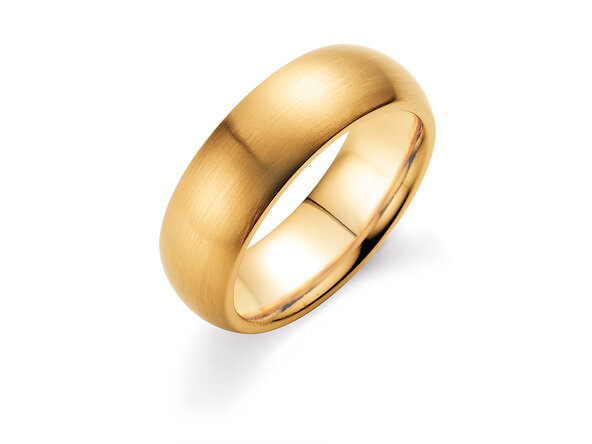 Anello per uomo Classic 6,5mm in 18K oro giallo opaco