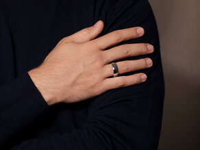Anello per uomo Classic 8mm in argento 925/- opaco