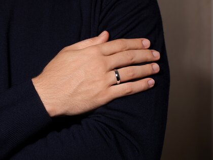 Anello per uomo Classic 5mm in argento 925/- opaco