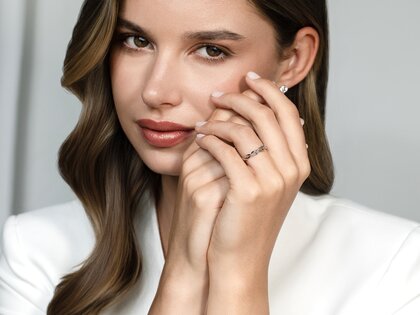 Anello di Fidanzamento Curve in argento 925/- lucido