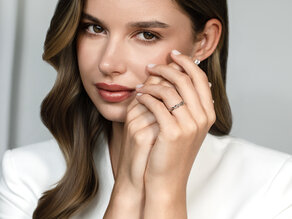 Anello di Fidanzamento Curve in argento 925/- lucido