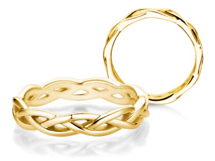 Anello di Fidanzamento Curve in 14K oro giallo lucido