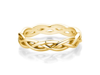 Anello di Fidanzamento Curve in 14K oro giallo lucido