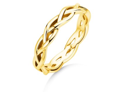 Anello di Fidanzamento Curve in 14K oro giallo lucido