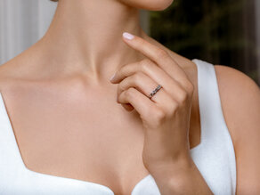 Anello di Fidanzamento Curve in argento 925/- lucido