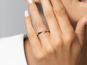 Anello di Fidanzamento Flow in argento 925/- lucido