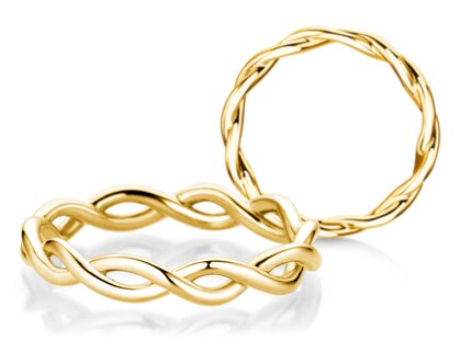 Anello di Fidanzamento Infinity Curve in 9K oro giallo lucido