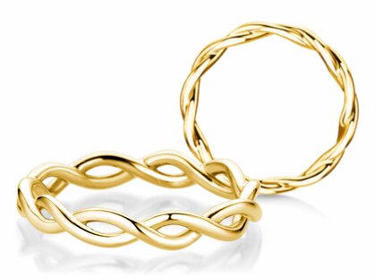 Anello di Fidanzamento Infinity Curve in 9K oro giallo lucido