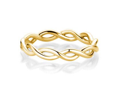 Anello di Fidanzamento Infinity Curve in 14K oro giallo lucido