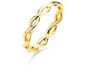 Anello di Fidanzamento Infinity Curve in 14K oro giallo lucido