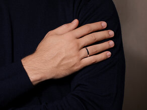 Anello per uomo Infinity 3mm in argento 925/- opaco