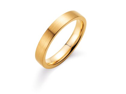 Anello per uomo Modern 4mm in 14K oro giallo opaco
