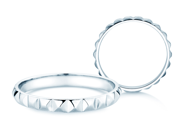 Anello di Fidanzamento Trinity in 14K oro bianco lucido